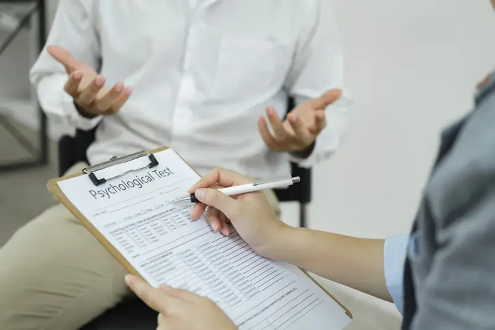 Psychological test during counseling session.
